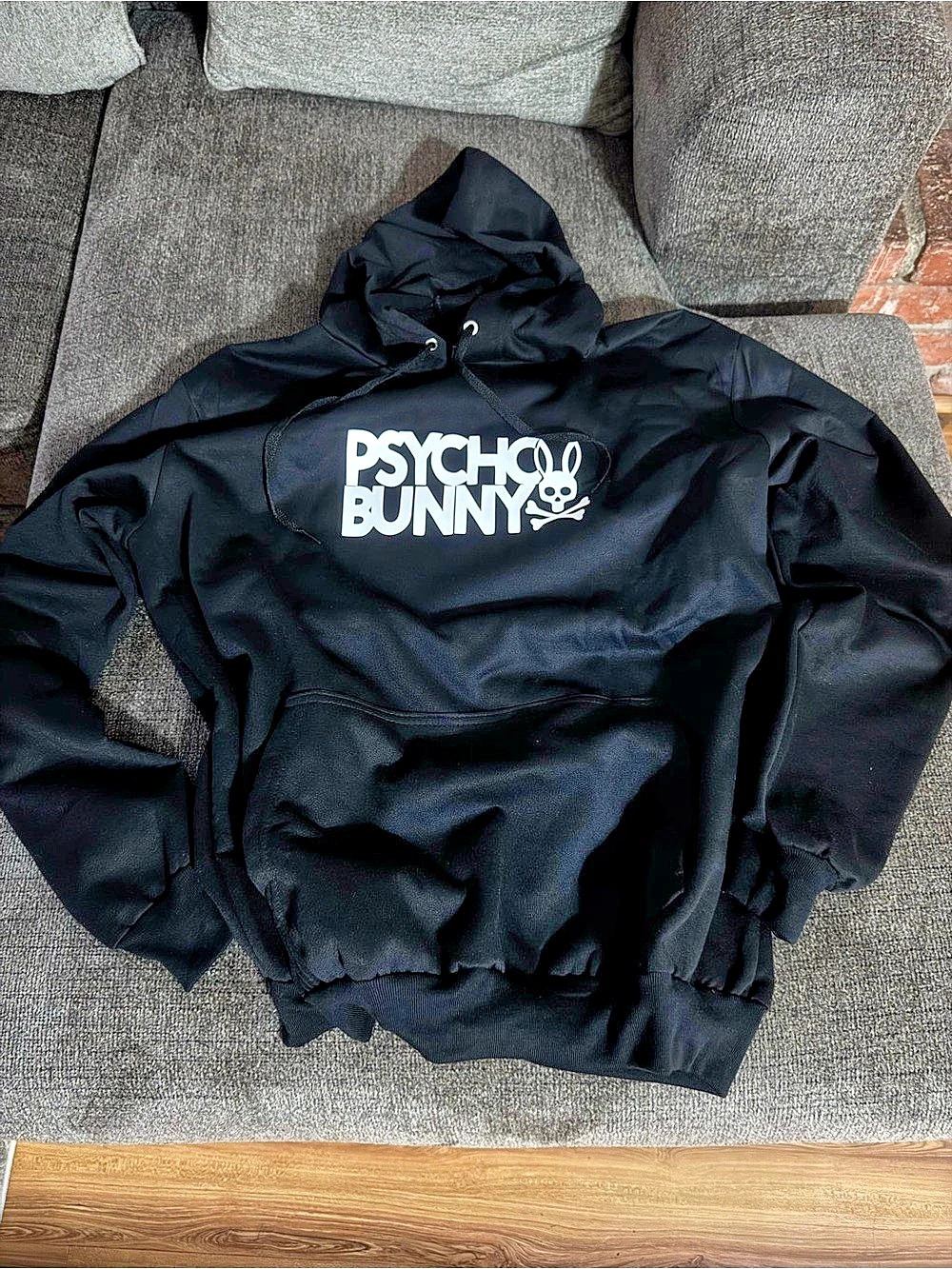 Psycho Bunny Black Logo Pullover Hoodie